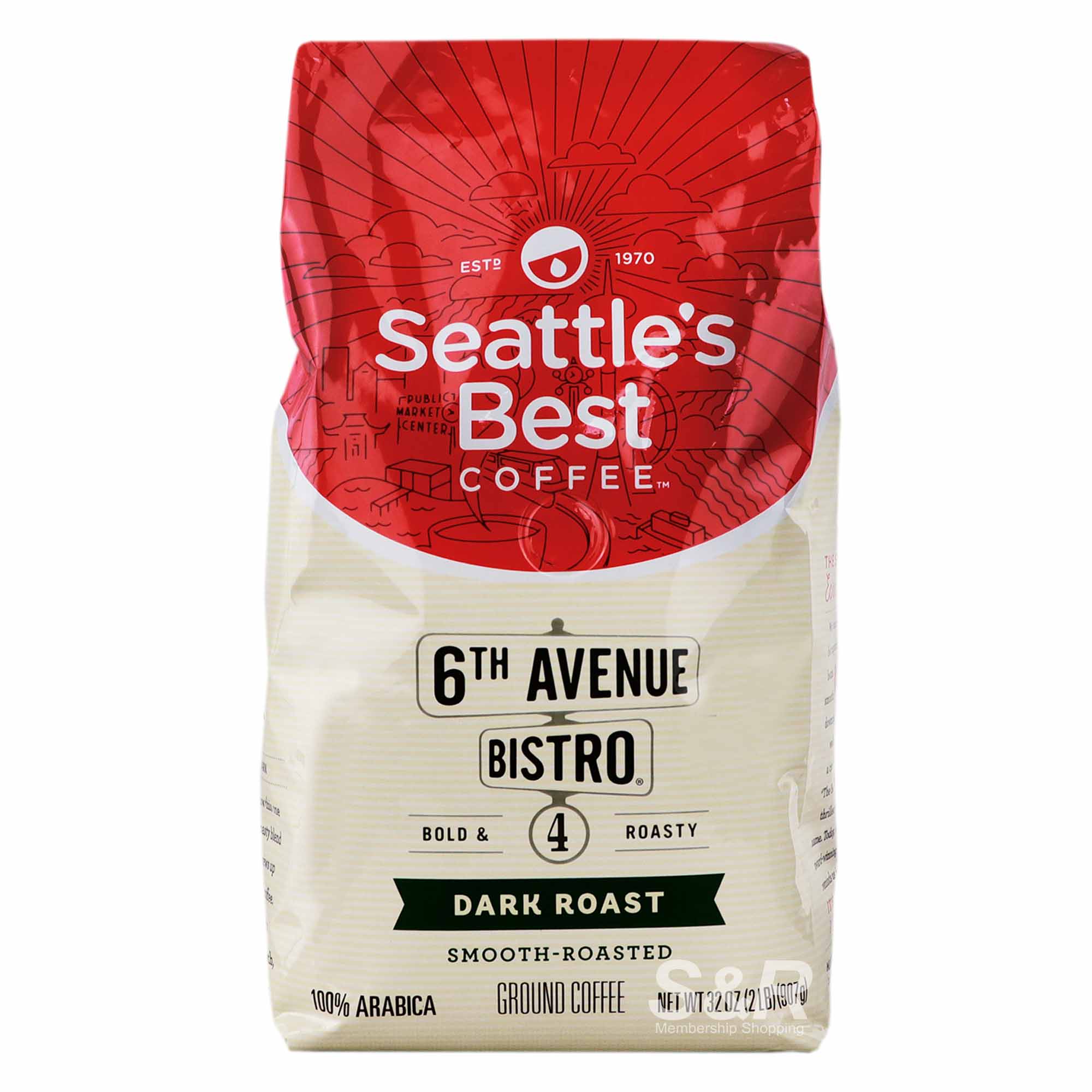 Seattle's Best Coffee 6th Avenue Bistro Dark Roast 907g Seattle's Best Coffee 6th Avenue Bistro Dark Roast 907g